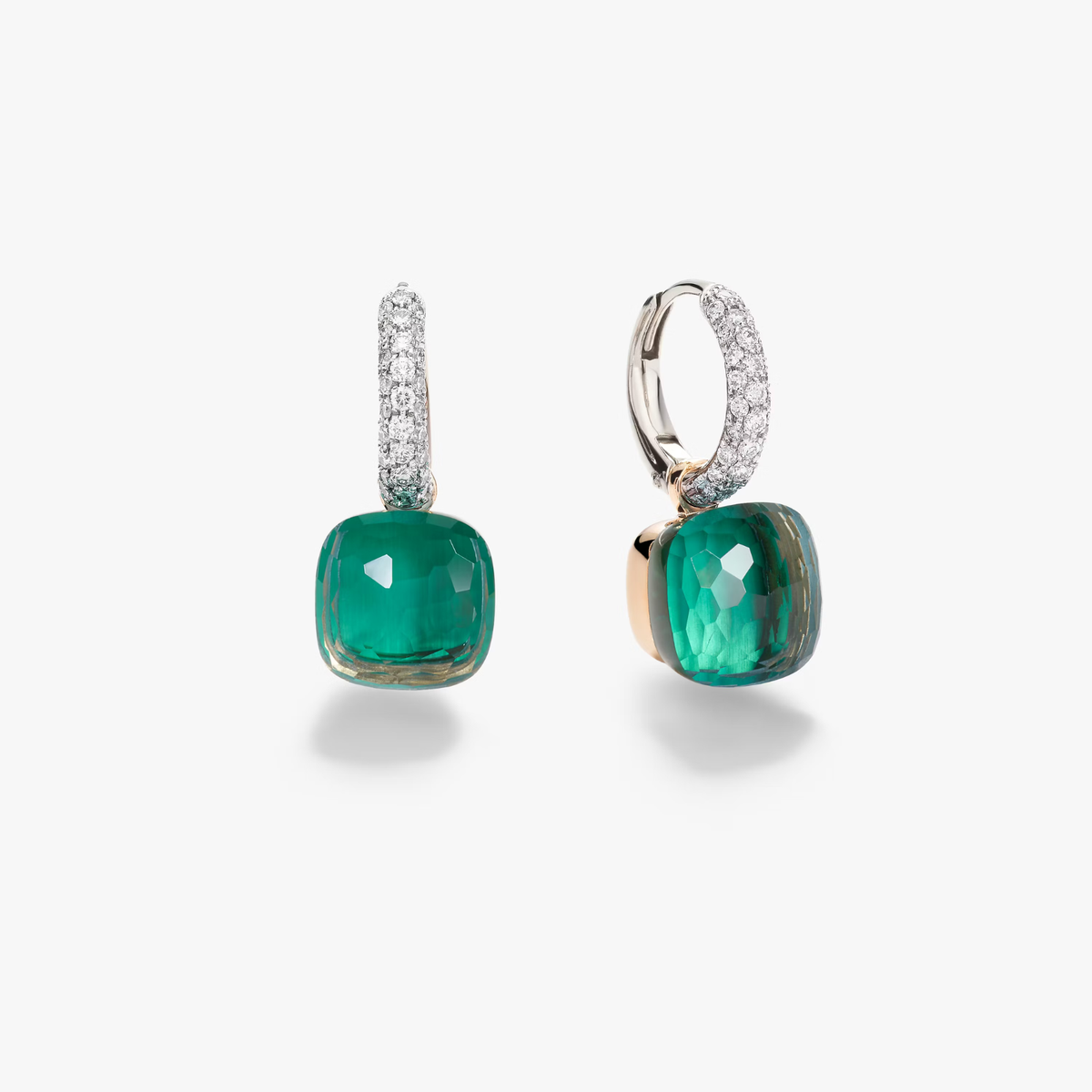 Pomellato Jewelry - Nudo 18K Rose Gold Blue Topaz & Agate Diamond Earrings | Manfredi Jewels