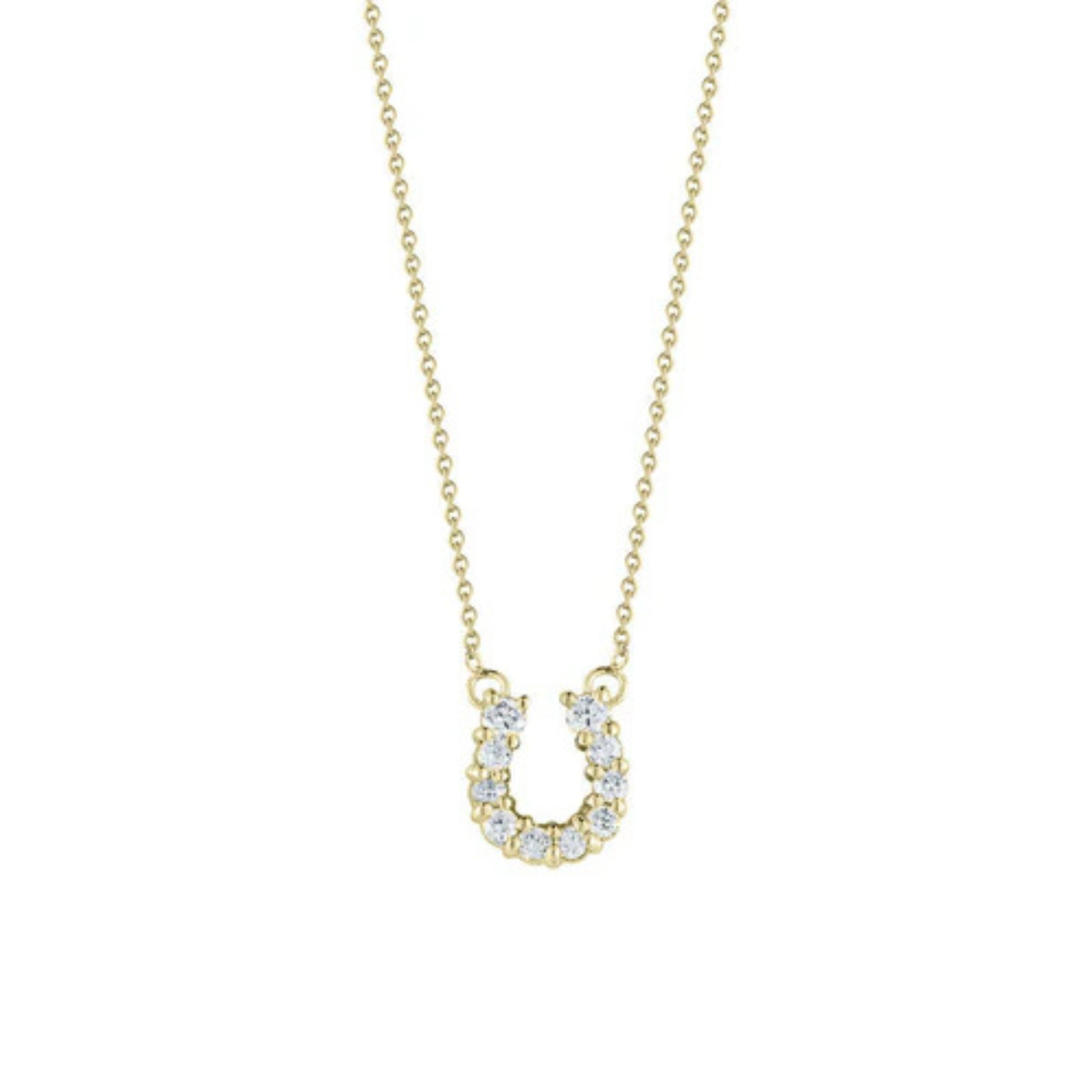 Roberto Coin Jewelry - Tiny Treasures Diamond Horseshoe Pendant in 18K Yellow Gold | Manfredi Jewels