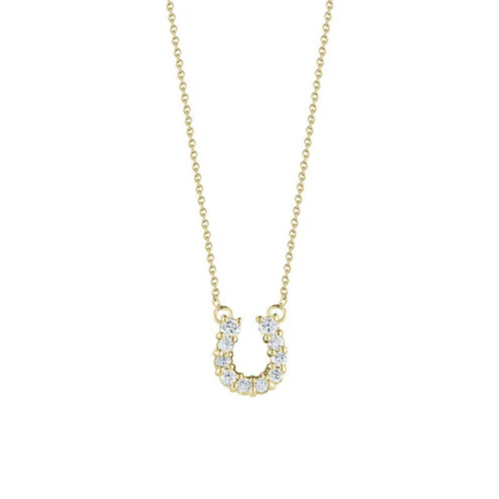 Roberto Coin Jewelry - Tiny Treasures Diamond Horseshoe Pendant in 18K Yellow Gold | Manfredi Jewels