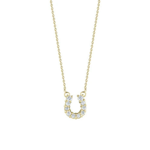Tiny Treasures Diamond Horseshoe Pendant in 18K Yellow Gold