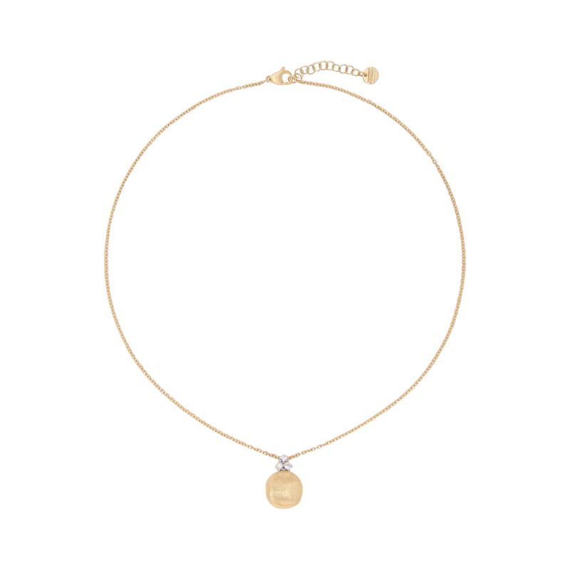Africa 18K Yellow Gold Pendant Necklace With Diamonds