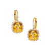 Limoncello 18K Yellow Gold Citrine Diamond Halo Drop Earrings