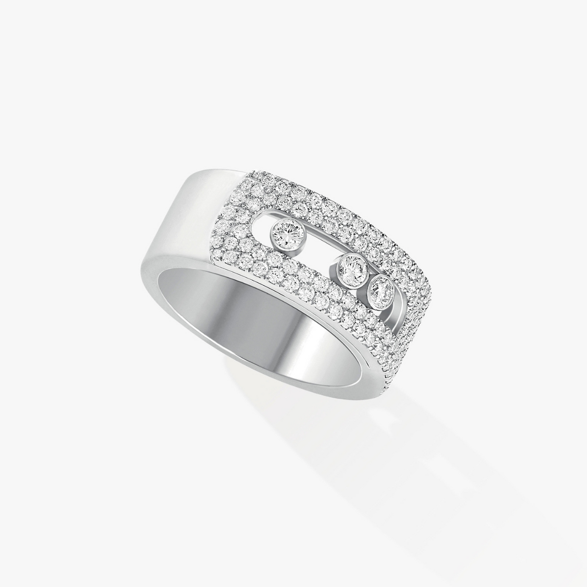 Messika Jewelry - Move Noa 18K White Gold Large Model Diamond Pavé Ring | Manfredi Jewels