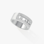 Move Noa 18K White Gold Large Model Diamond Pavé Ring