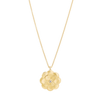 Lunaria Petali 18K Yellow Gold Diamond Large Flower Pendant Necklace