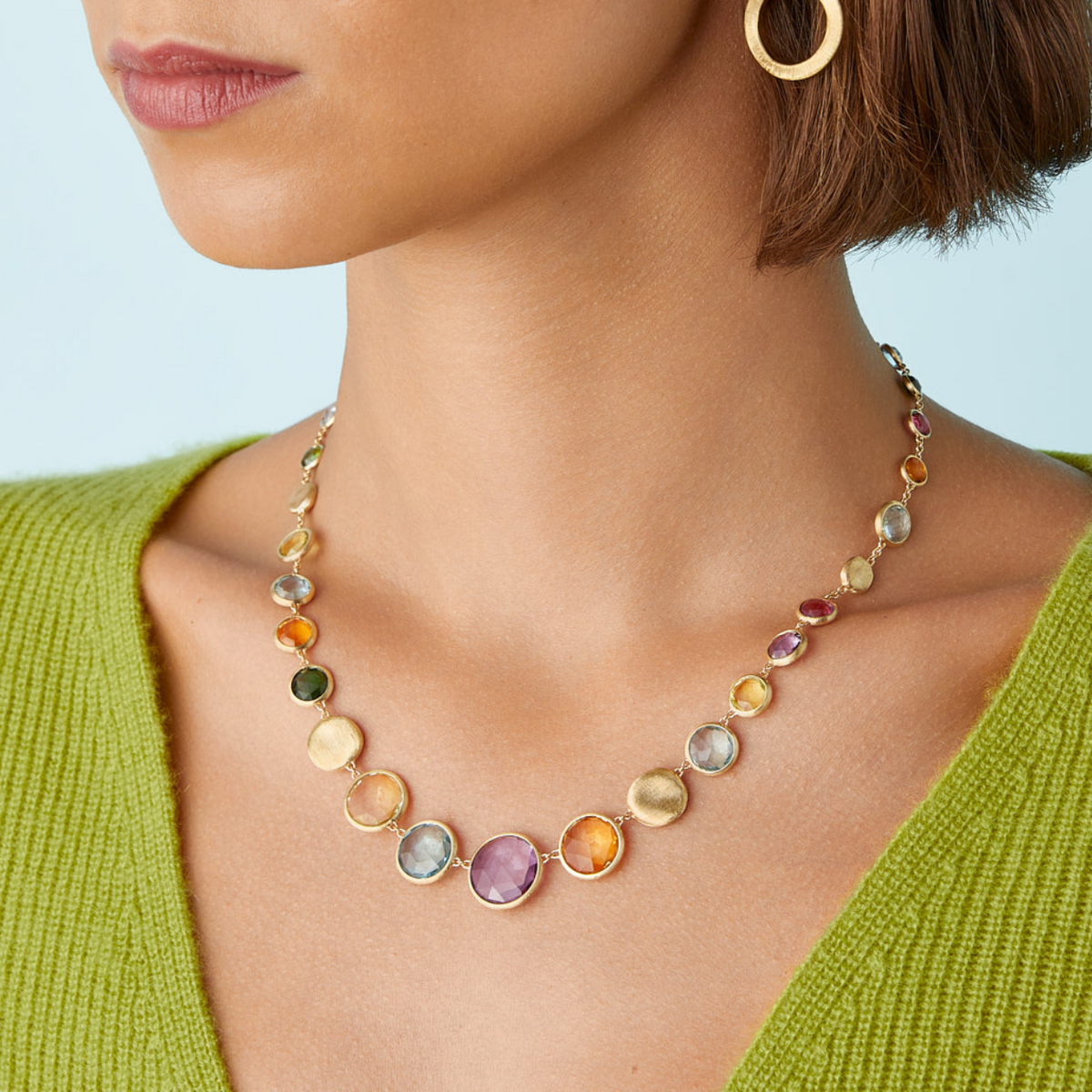 Marco Bicego Jewelry - Jaipur Color 18K Yellow Gold & Multicolored Gemstone Necklace | Manfredi Jewels