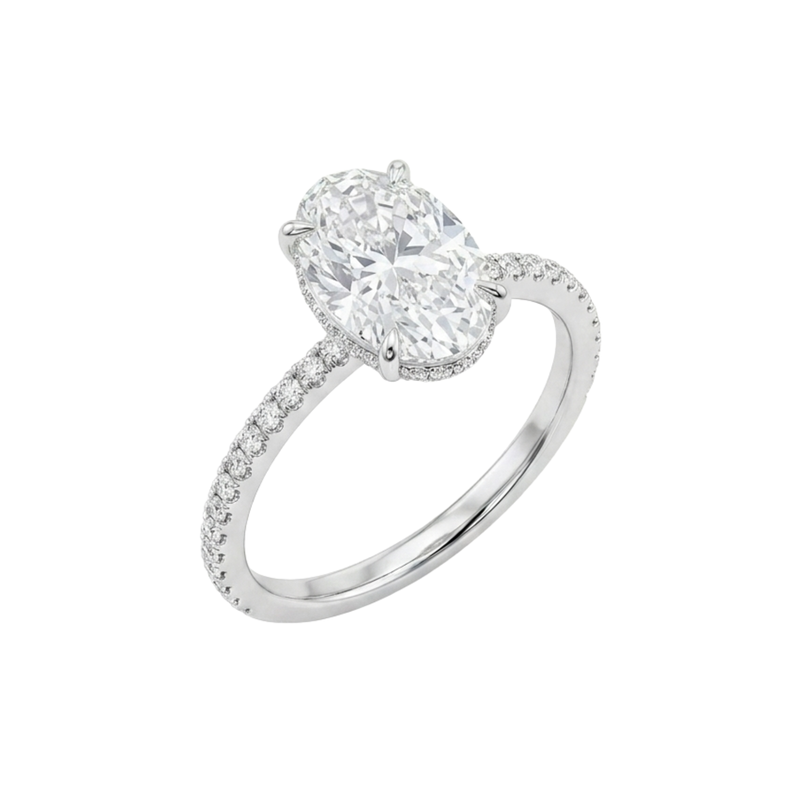 Oval Brilliant Cut 3.01ct Platinum Diamond Engagement Ring