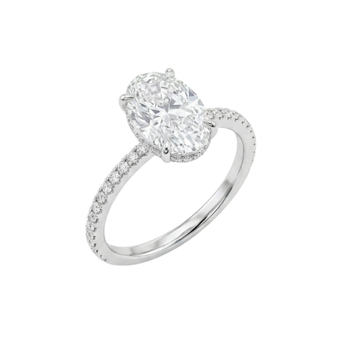 Oval Brilliant Cut 3.01ct Platinum Diamond Engagement Ring