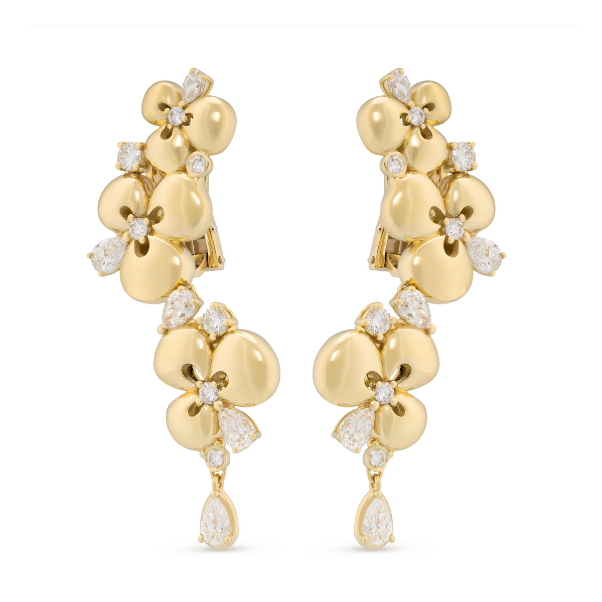 Miseno Jewelry - Ischia 18K Yellow Gold Diamond Long Drop Earrings | Manfredi Jewels