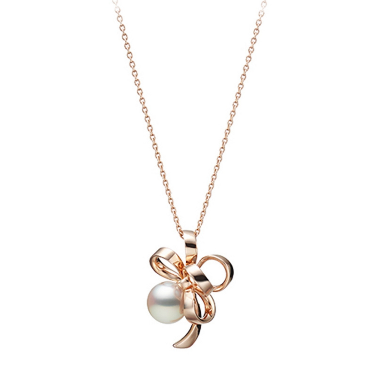Mikimoto Jewelry - Jeux De Rubans 18K Pink Gold Akoya Cultured Pearl Pendant Necklace | Manfredi Jewels