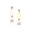 Celestia 18K Yellow Gold Star Diamond Pavé Hoop Drop Earring