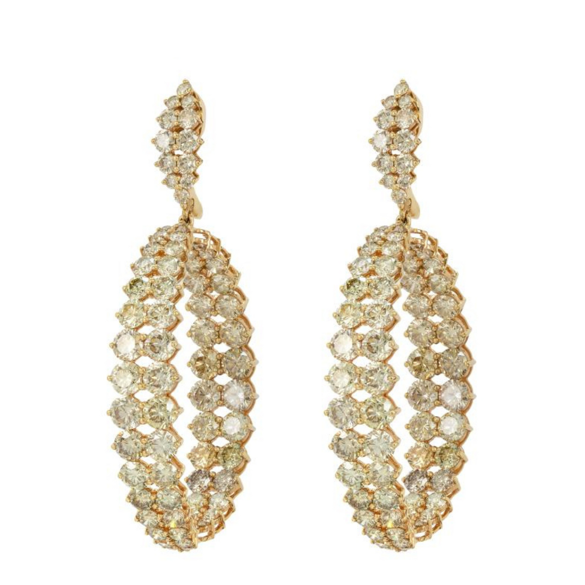 Etho Maria Jewelry - Gemini 18K Rose Gold Brown Diamond Hoop Earrings | Manfredi Jewels