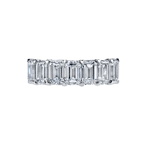 Platinum 7-Stone Emerald Cut Diamond Buttercup Band – 2.77 CTW