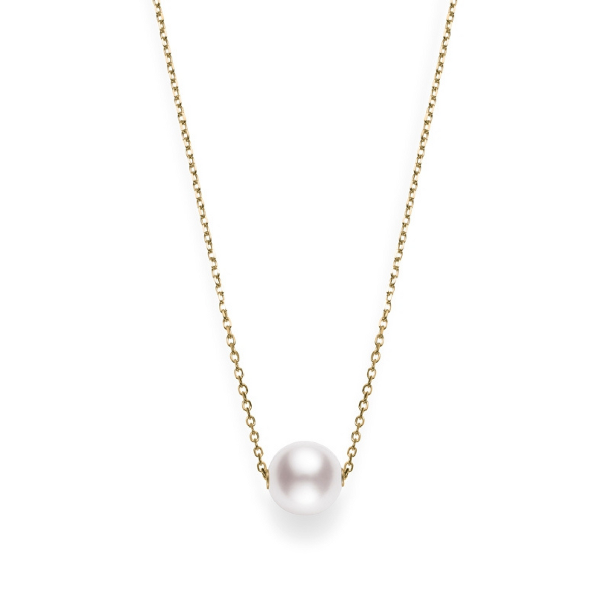 Mikimoto Jewelry - Classic Elegance 18K Yellow Gold Akoya Cultured Single Pearl Pendant Necklace | Manfredi Jewels