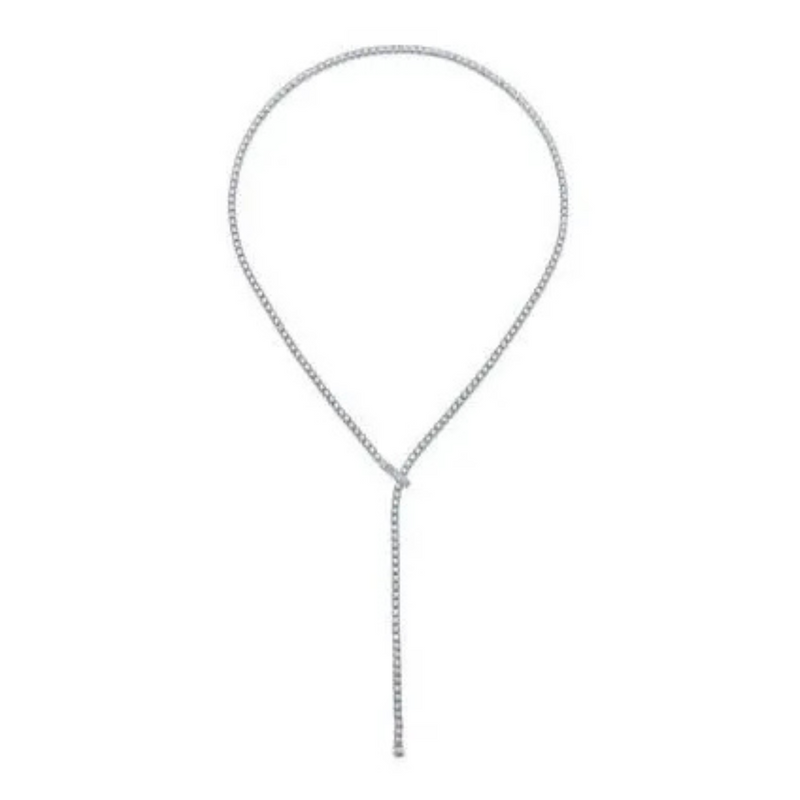 14K White Gold Diamond Tennis Necklace