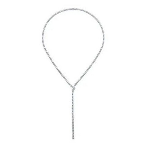 14K White Gold Diamond Tennis Necklace