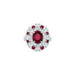 18K White Gold, Diamond, & Ruby Cocktail Ring