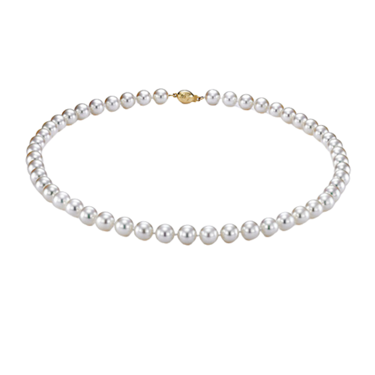 Mastoloni - Akoya Pearl 18K Yellow Gold 8-8.5mm AA Pearl Necklace | Manfredi Jewels