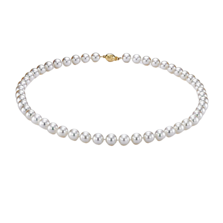 Mastoloni - Akoya Pearl 18K Yellow Gold 8-8.5mm AA Pearl Necklace | Manfredi Jewels