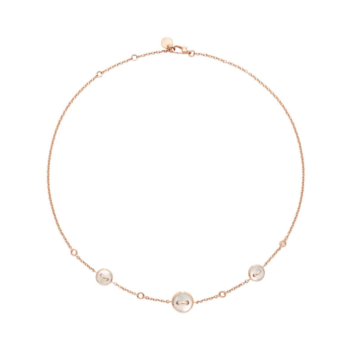 18K Rose Gold Pom Pom Dot Reversible Necklace