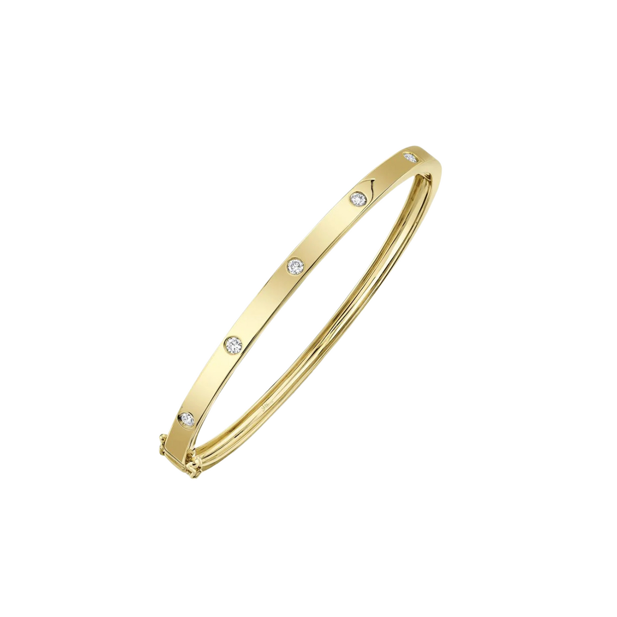 Shy Creation Bracelet - Kate 14K Yellow Gold & Diamond Bangle | Manfredi Jewels