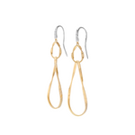 Marrakech Onde 18K Yellow Gold  Double Drop Hoop Diamond Earrings