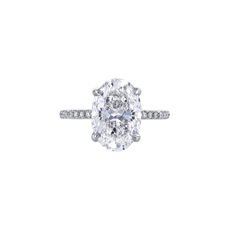Manfredi Jewels Engagement - Oval Diamond Engagement Ring in Platinum with a Micropavé Basket Setting | Manfredi Jewels
