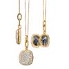 18K Yellow Gold Slim "Rae" Locket Necklace with White Diamonds