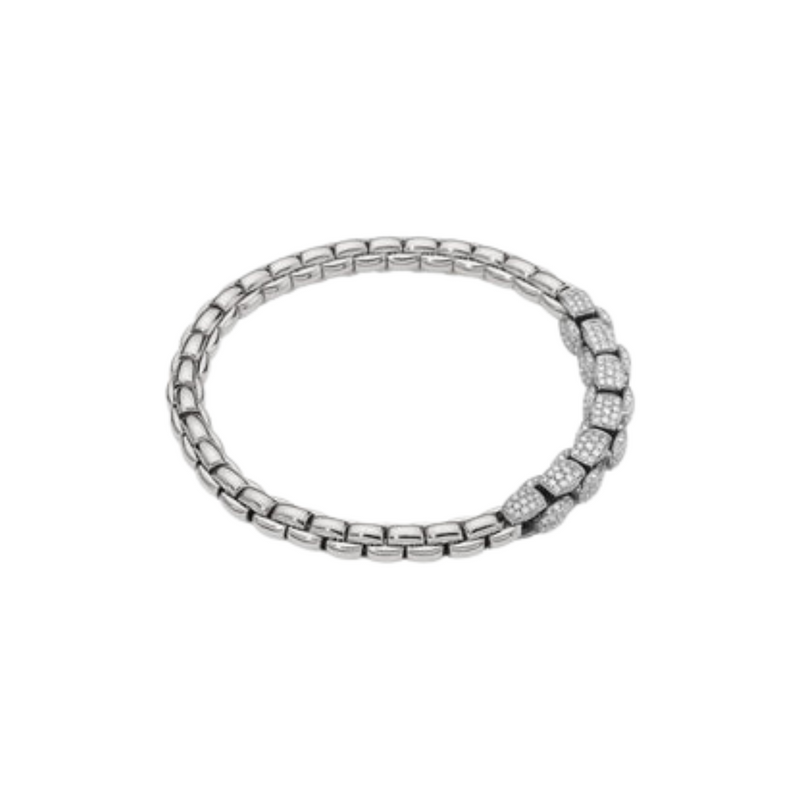 Eka 18K White Gold Diamond Pavé Chain Flex’it Bracelet