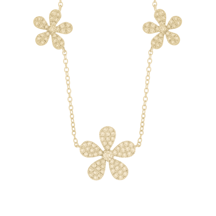 Manfredi Jewels Jewelry - 18K Yellow Gold & Diamond Flower Necklace | Manfredi Jewels