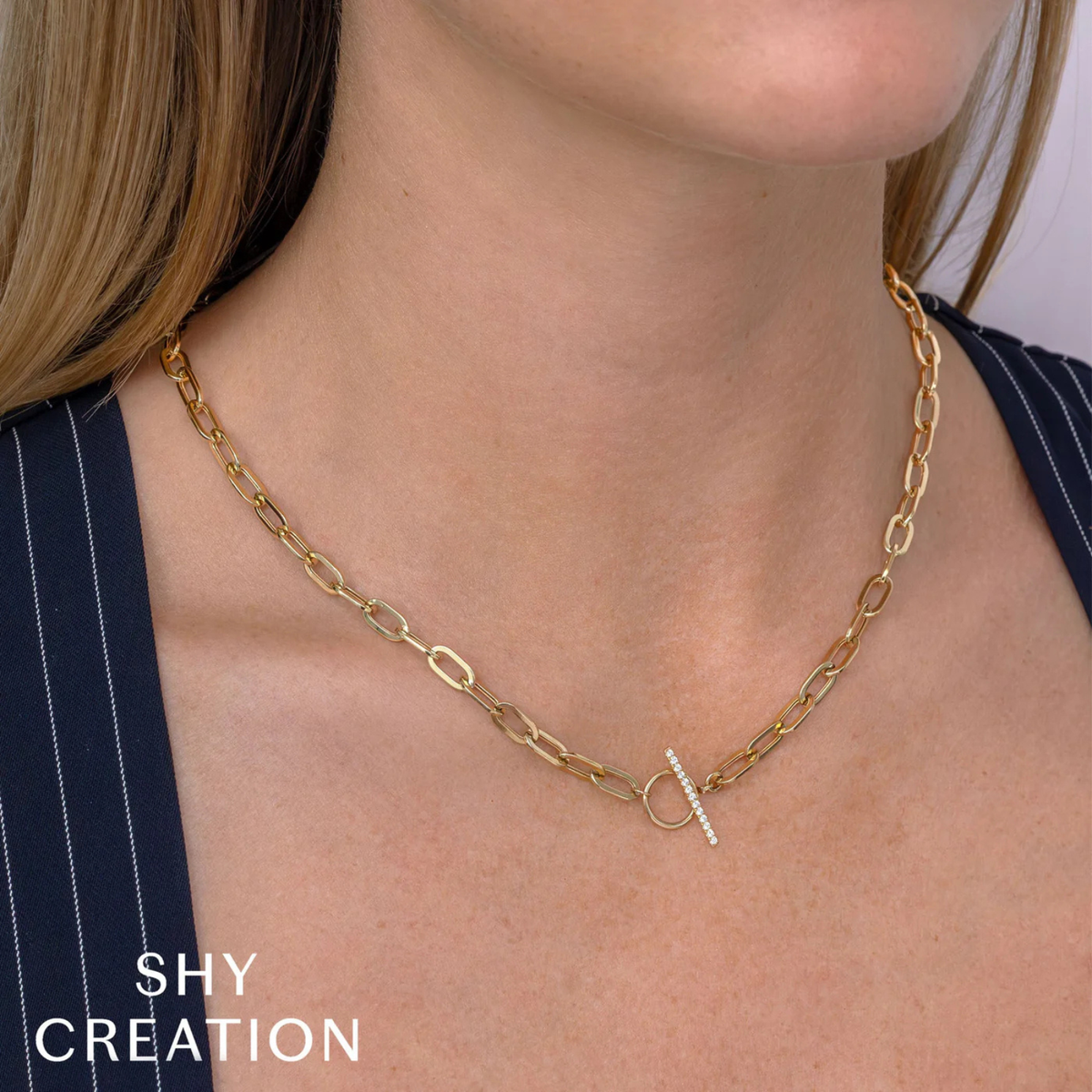 Kate 14K Yellow Gold & Diamond Paperclip Link Necklace