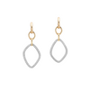 Two Tone 18K Yellow & White Diamond Gallet Earrings