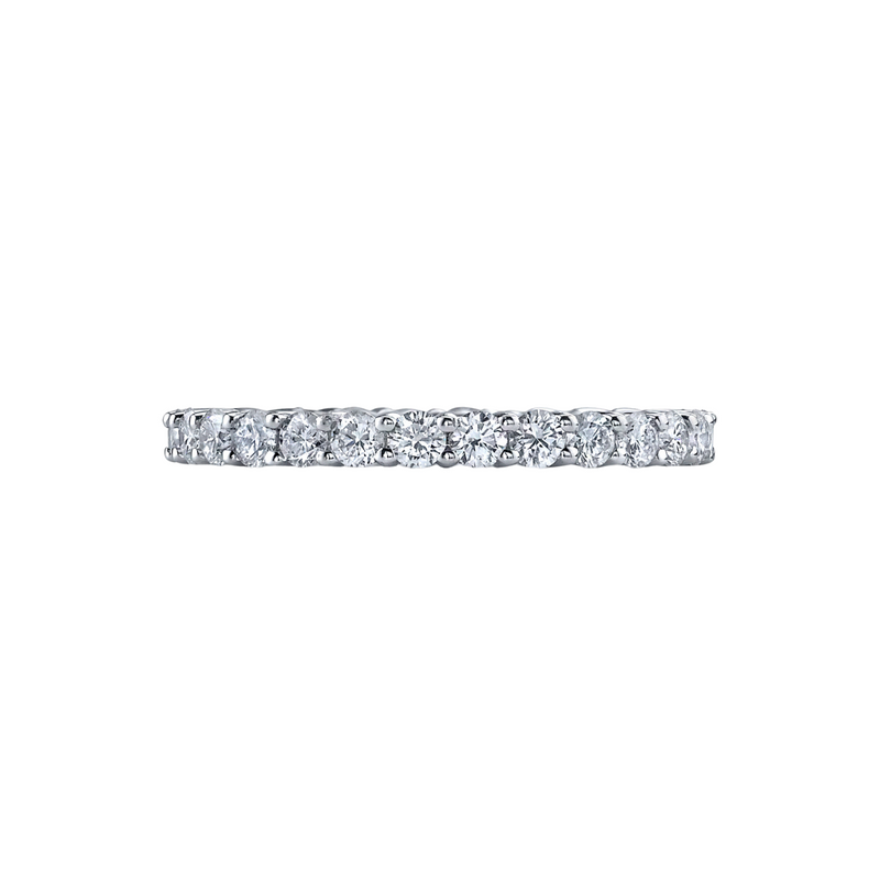 Platinum Shared Prong Round Diamond Eternity Band - 1.55CTW