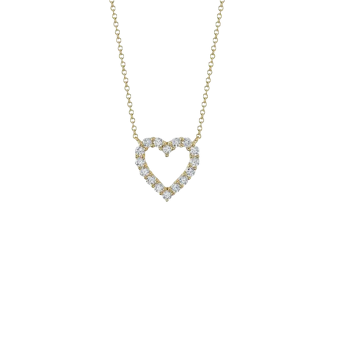 Kate 14K Yellow Gold Diamond Pave Open Heart Necklace
