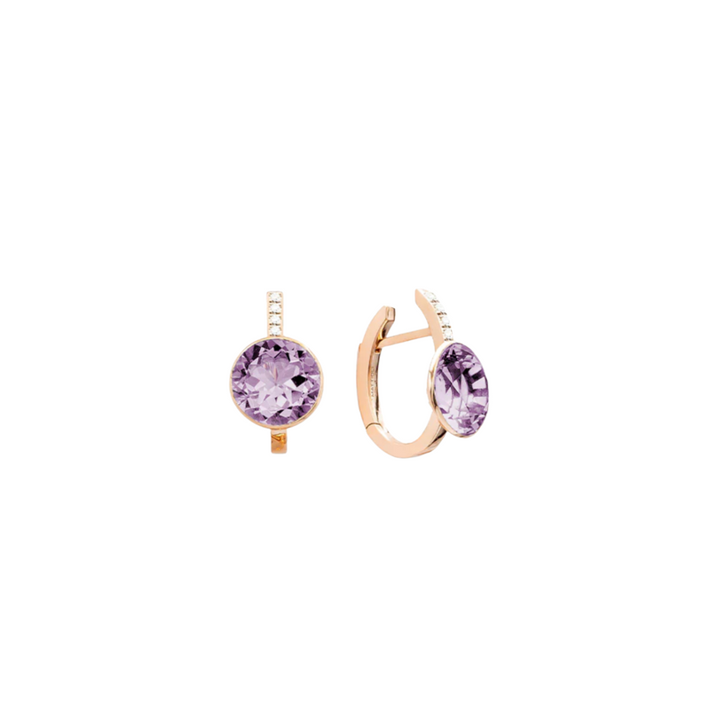 Mattioli Jewelry - 18K Rose Gold Diamonds & Amethyst Smarties Earrings | Manfredi Jewels