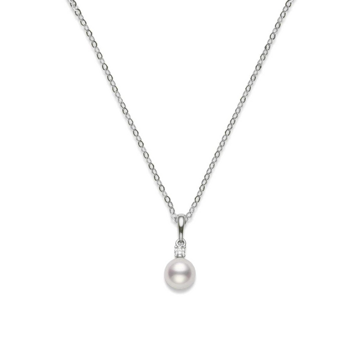 Mikimoto Jewelry - Morning Dew 18K White Gold Akoya Cultured Pearl Pendant Necklace | Manfredi Jewels
