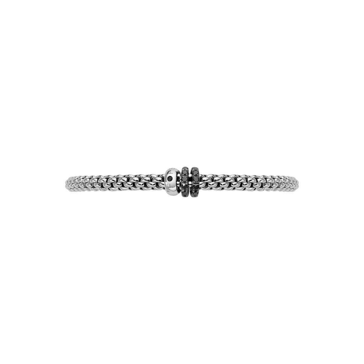 Fope Jewelry - Solo 18K White Gold Pavè Black Diamond Flex’it Bracelet | Manfredi Jewels