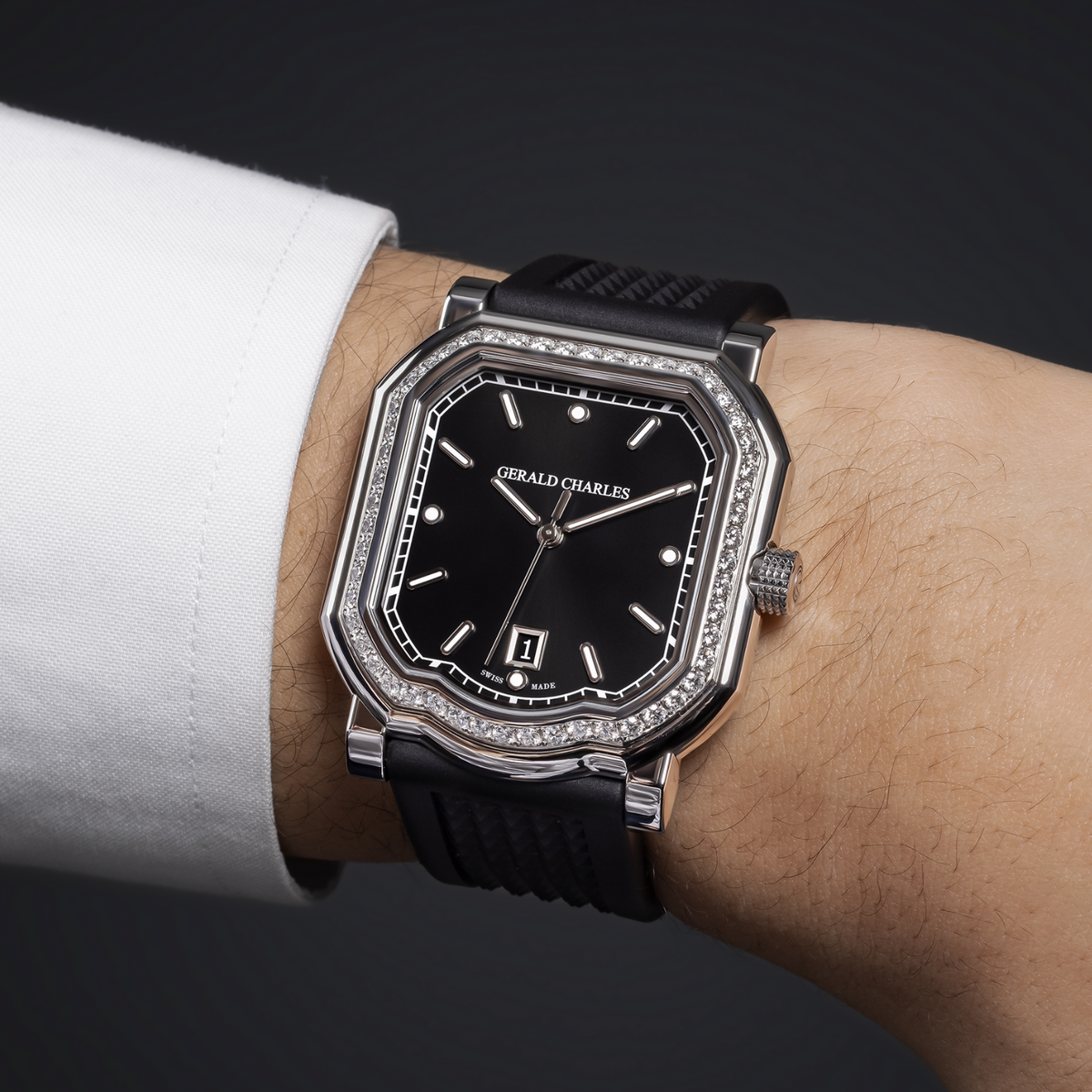 Gerald Charles New Watches - MAESTRO 2.0 ULTRA-THIN GEM SET TIMELESS BLACK | Manfredi Jewels
