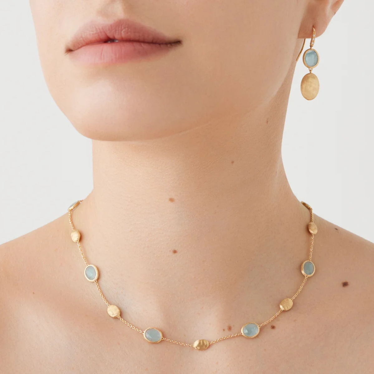 Siviglia 18K Yellow Gold Earrings with Aquamarine & Diamonds