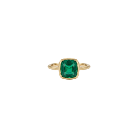 Estate 18K Yellow Gold & Emerald Ring