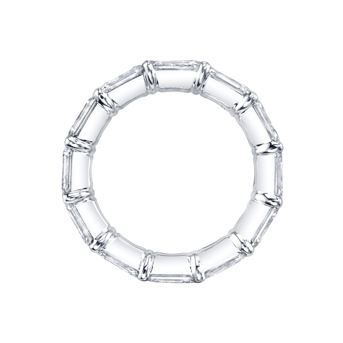 Manfredi Jewels Eternity Bands - Platinum Emerald Cut Diamond Eternity Band – 2.05 CTW Set East-West | Manfredi Jewels
