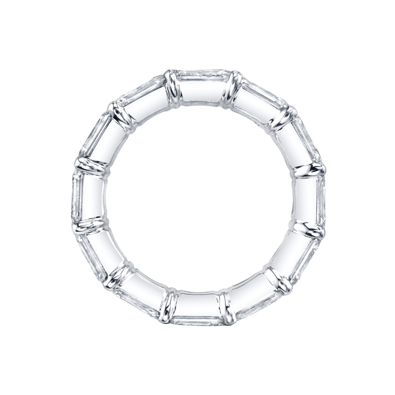 Platinum Emerald Cut Diamond Eternity Band – 2.05 CTW Set East-West