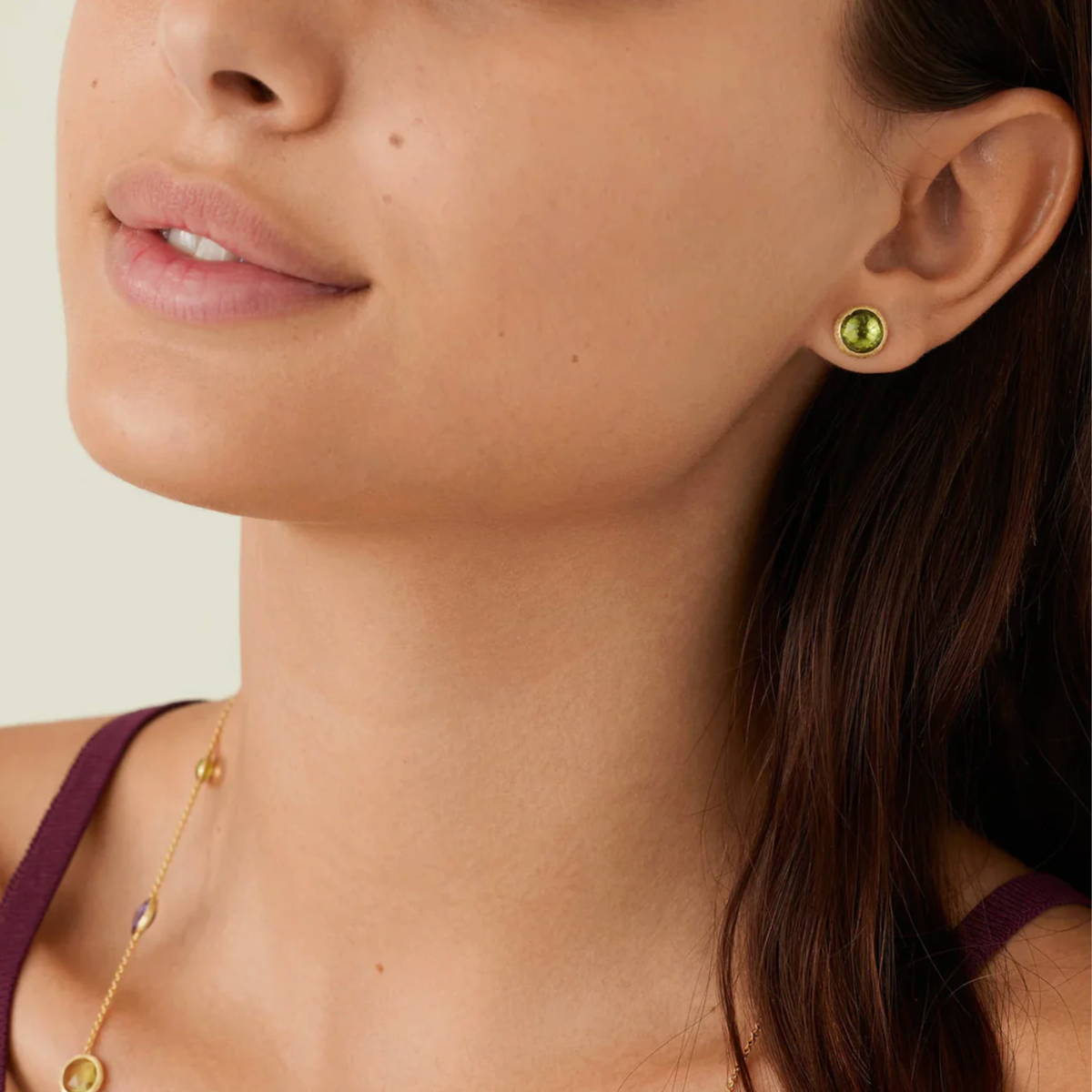 Marco Bicego Jewelry - Jaipur Color 18K Yellow Gold Peridot Stud Earrings | Manfredi Jewels