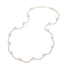 14K Yellow Gold 5.5-6MM White Freshwater Pearl Tin Cup Necklace, 17 Inches