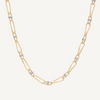 Marrakech 18K Yellow Gold Twisted Coil Link Diamonds Necklace