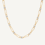 Marrakech 18K Yellow Gold Twisted Coil Link Diamonds Necklace