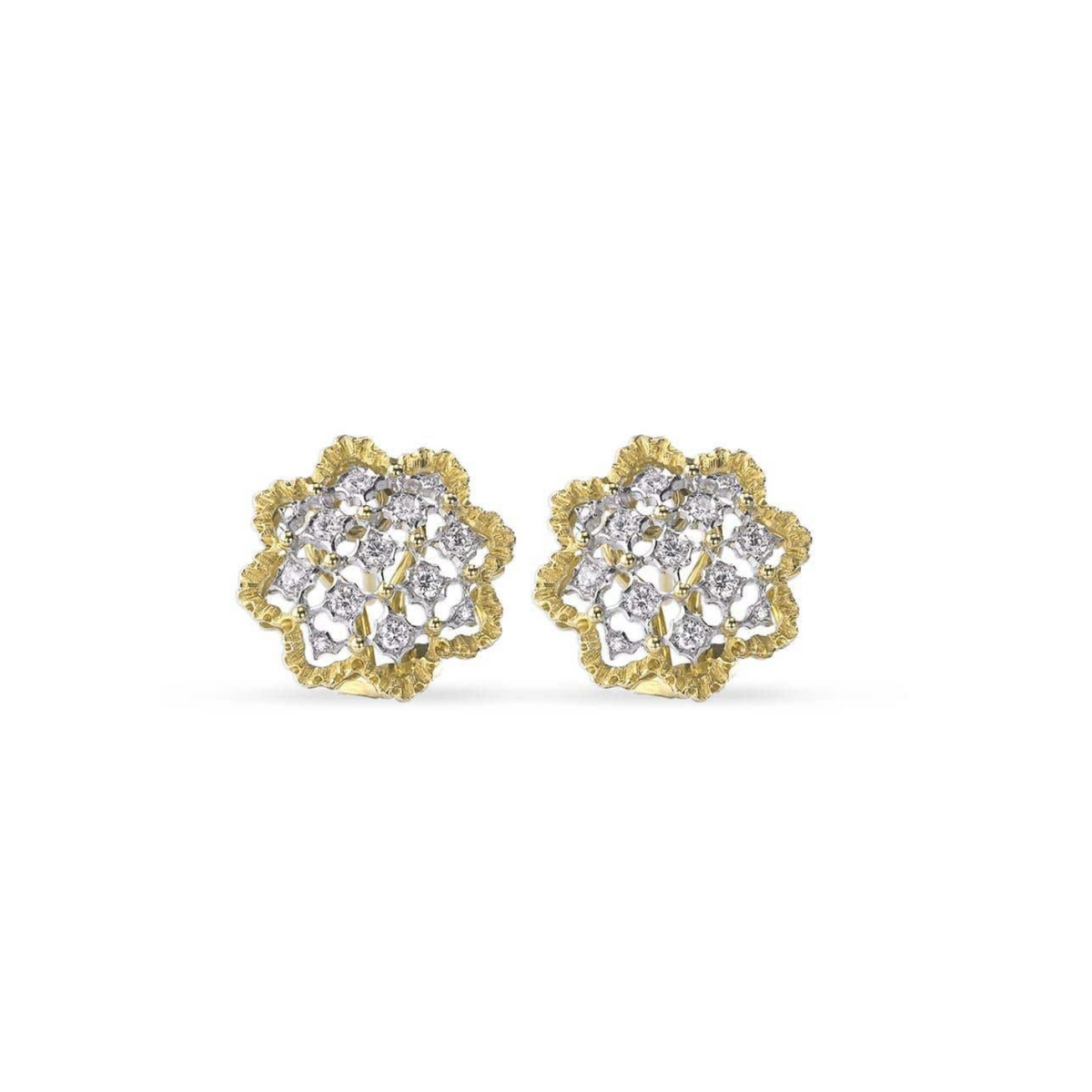 Buccellati Jewelry - Rombi 18K Yellow & White Gold Diamond Earrings | Manfredi Jewels