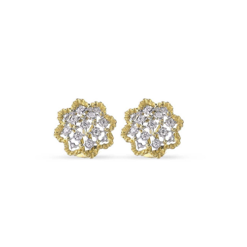 Rombi 18K Yellow & White Gold Diamond Earrings