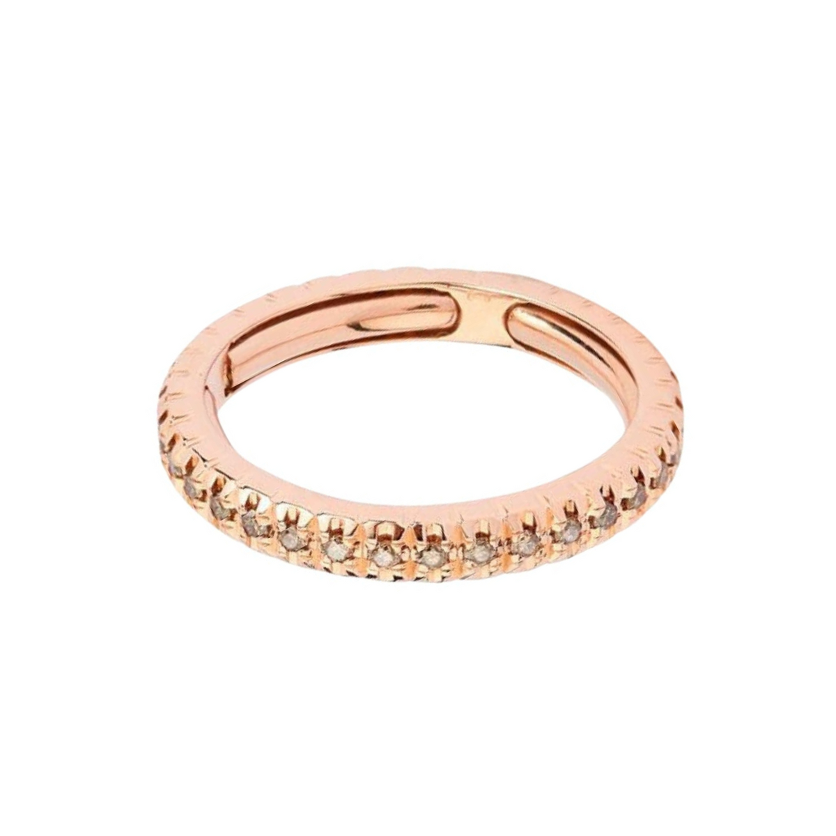 Facet Barcelona Jewelry - Contemporary 14K Rose Gold Enternity Diamond Ring | Manfredi Jewels