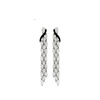 Dolce 18K White Gold Diamond & Black Ceramic Dangling Earrings